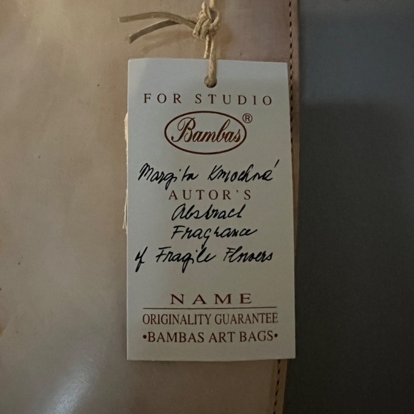 Bambas hand painted leather cream floral design shoulder bag purse - Picture 2 of 5